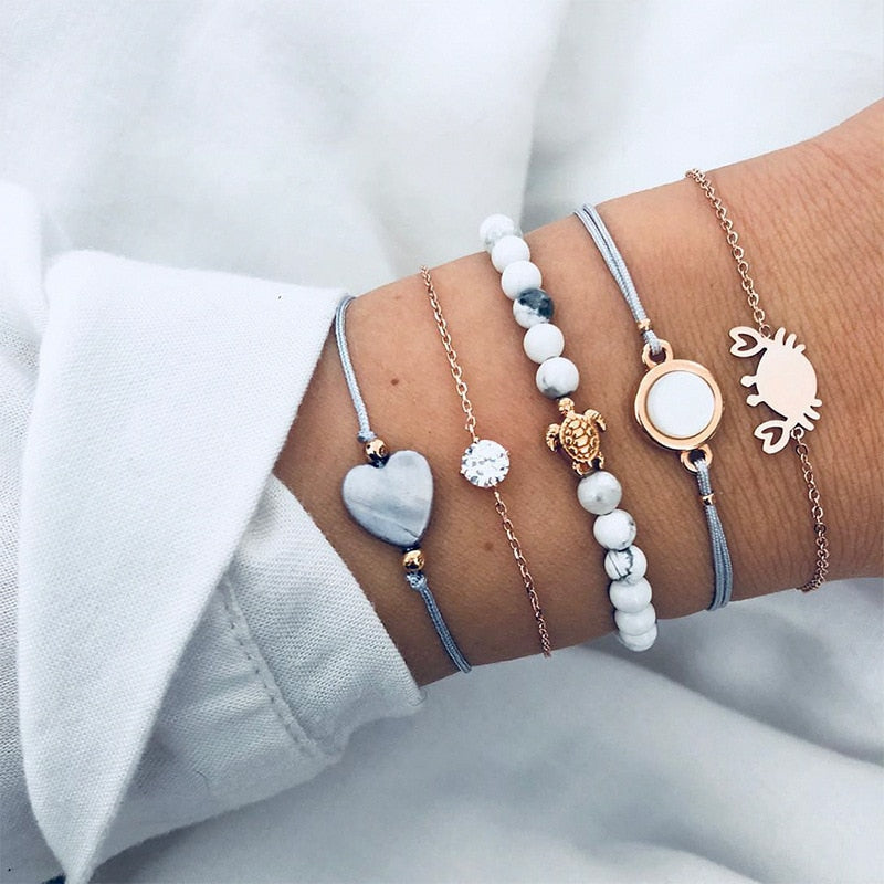 Beachy Chain Bracelet Sets