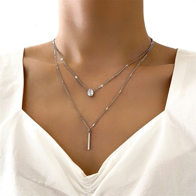 Layered Pendant Necklace Sets