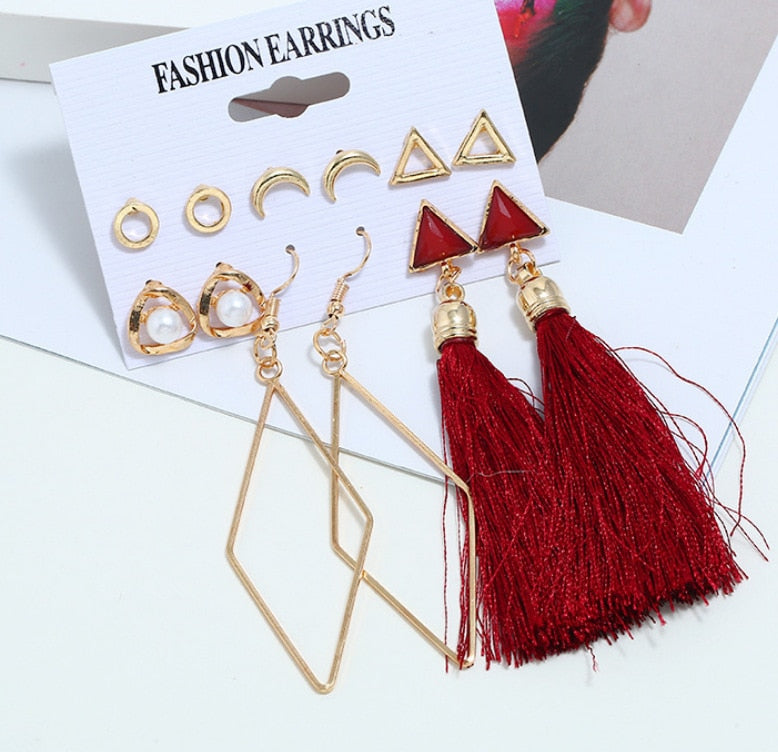 Gora Boho Tassel Pearl Earrings