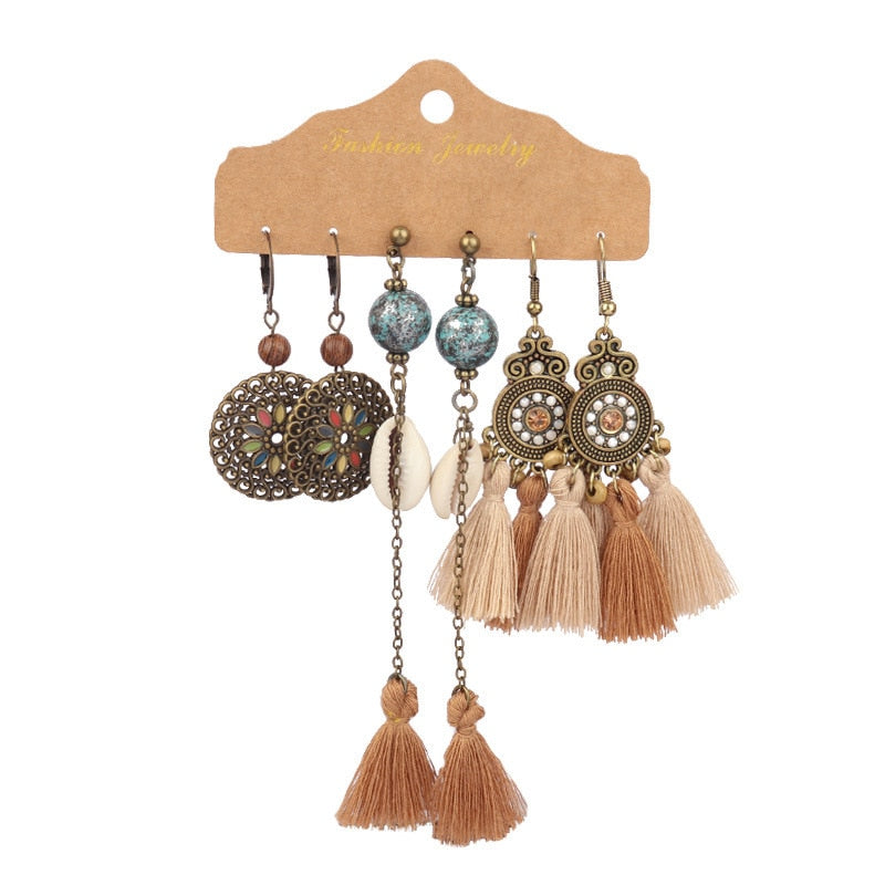 Bryn Feather Flower Earring Sets
