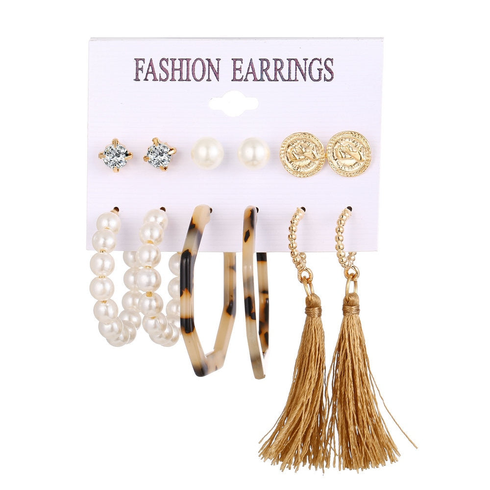 Gora Boho Tassel Pearl Earrings