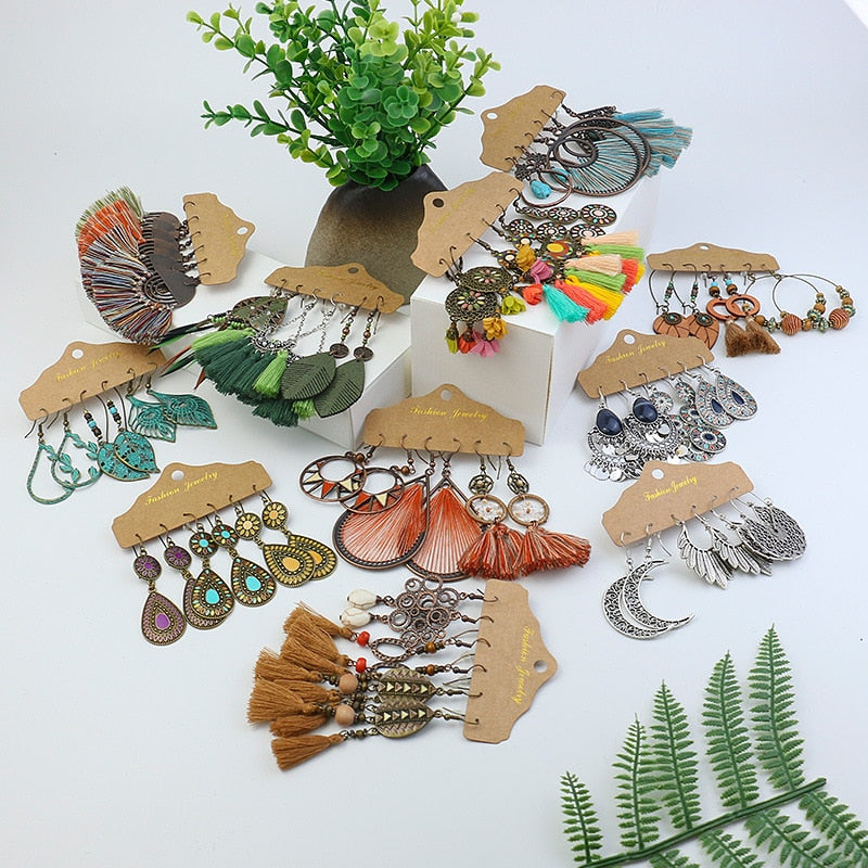 Bryn Feather Flower Earring Sets