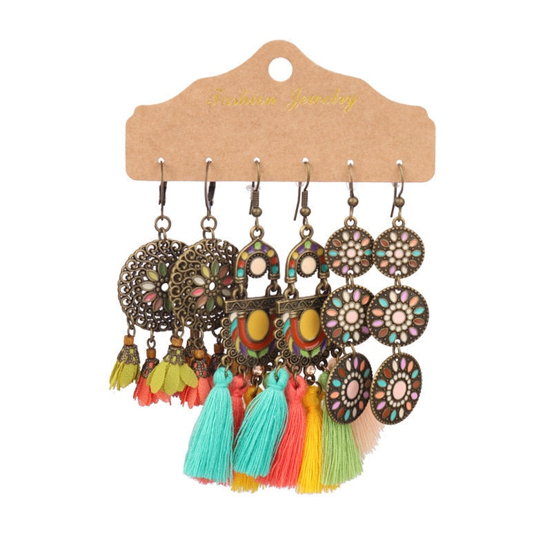Bryn Feather Flower Earring Sets