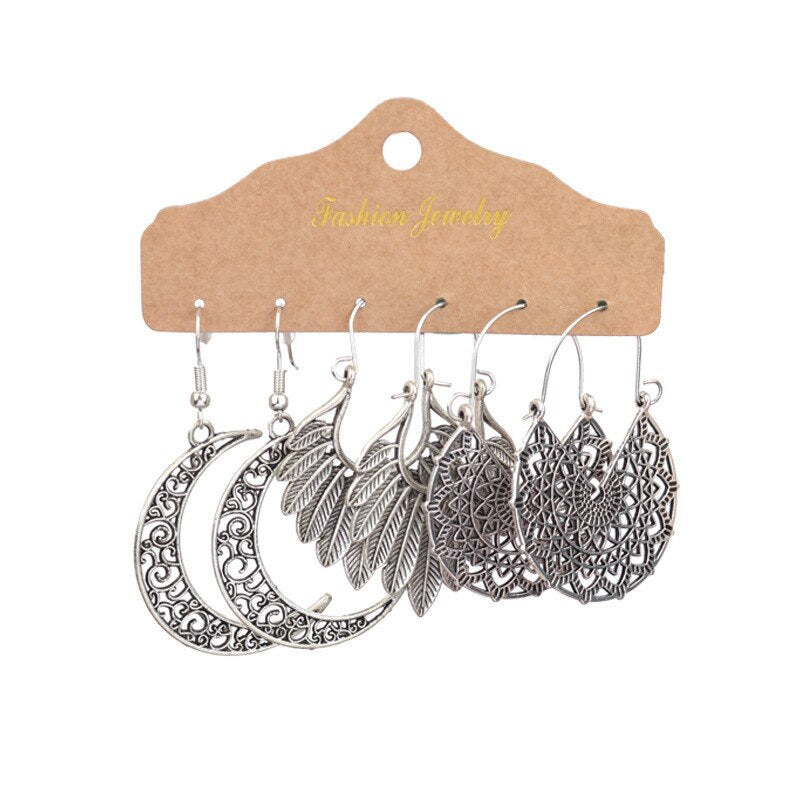 Bryn Feather Flower Earring Sets