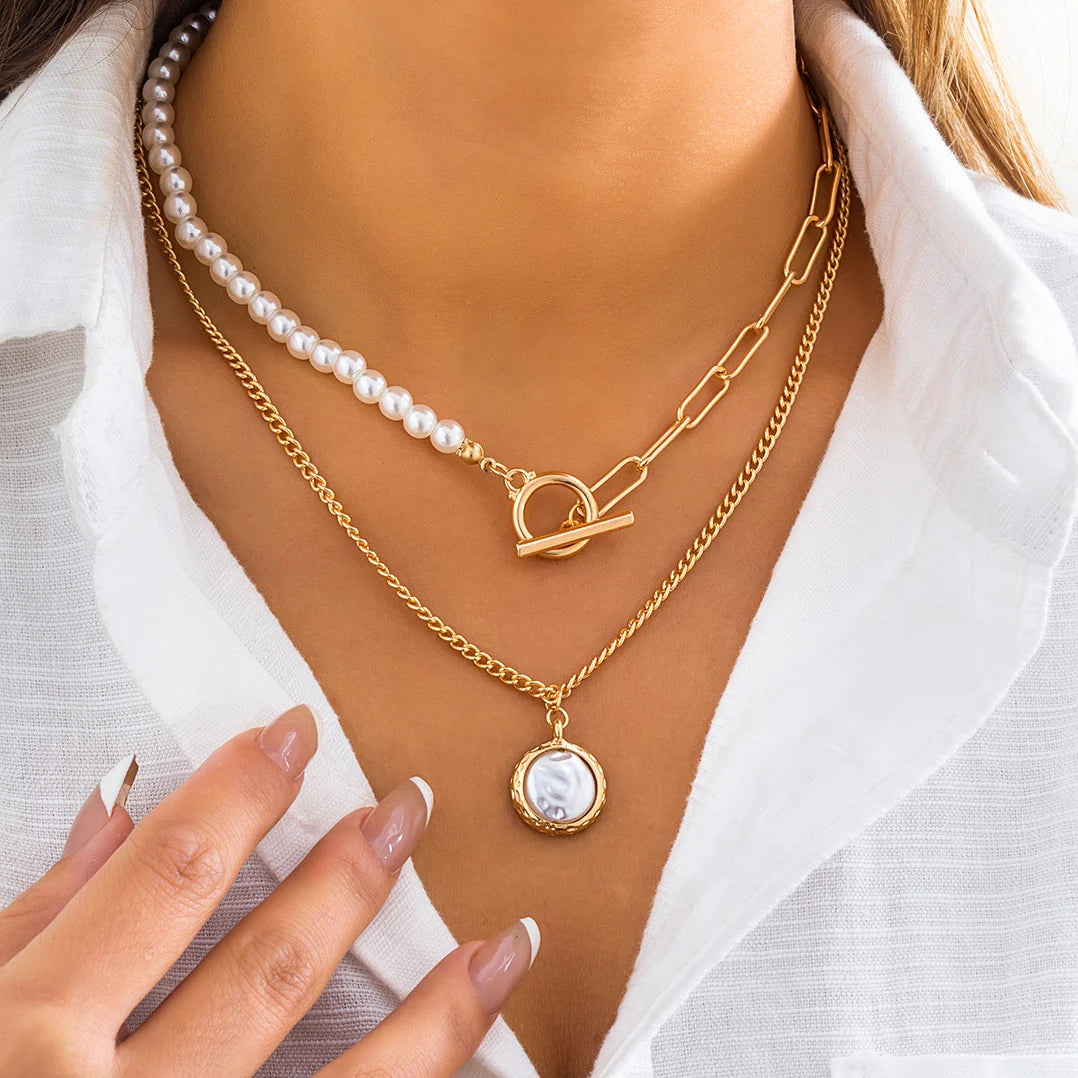 Vintage Baroque Pearl Pendant Necklaces