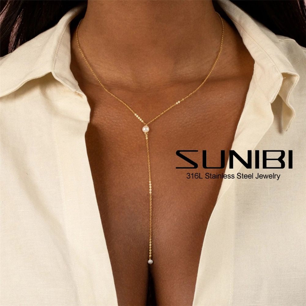 Double Pearl Pendant Necklace