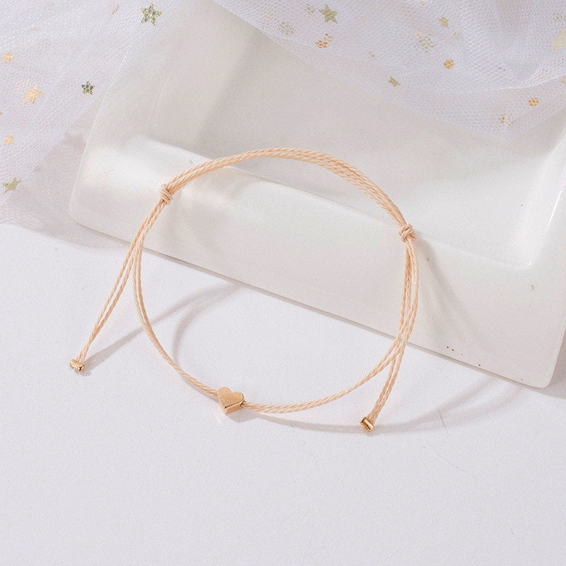 Handmade Rope Chain Heart Bracelet