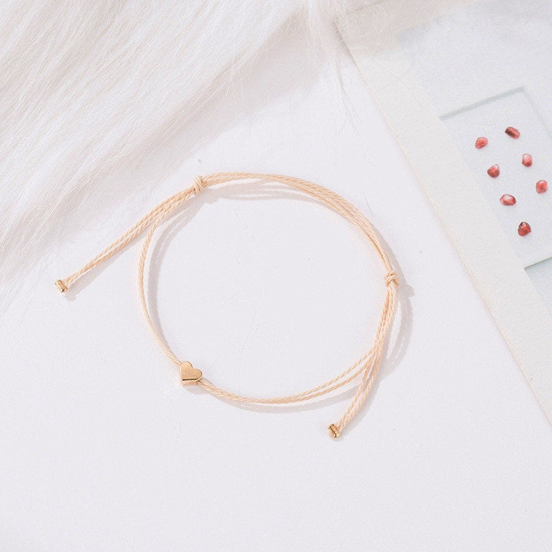 Handmade Rope Chain Heart Bracelet
