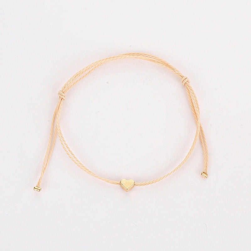 Handmade Rope Chain Heart Bracelet