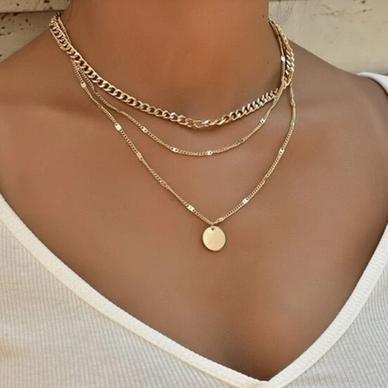 Layered Pendant Necklace Sets