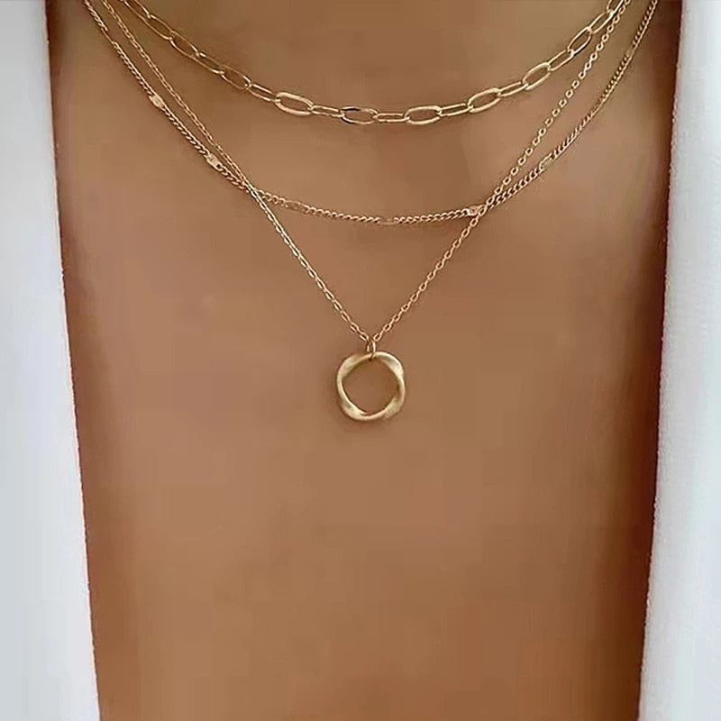 Layered Pendant Necklace Sets