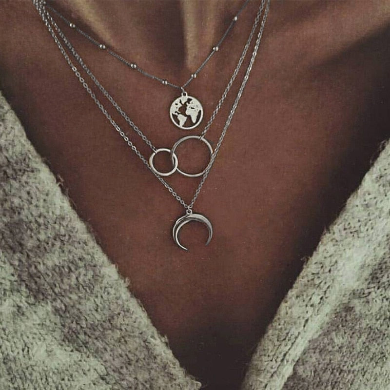 Layered Pendant Necklace Sets