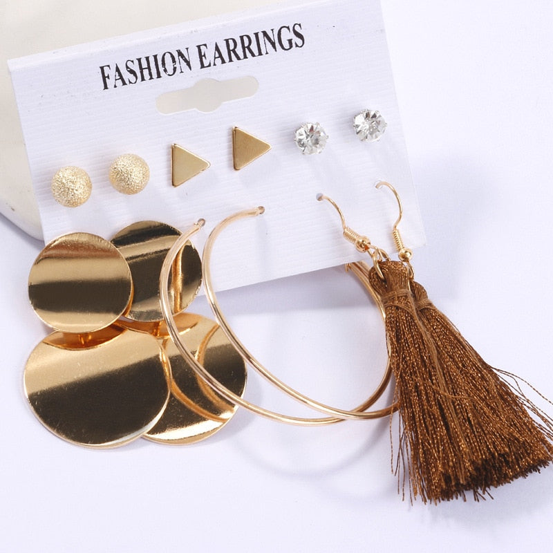 Gora Boho Tassel Pearl Earrings