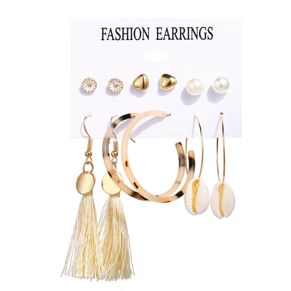 Gora Boho Tassel Pearl Earrings