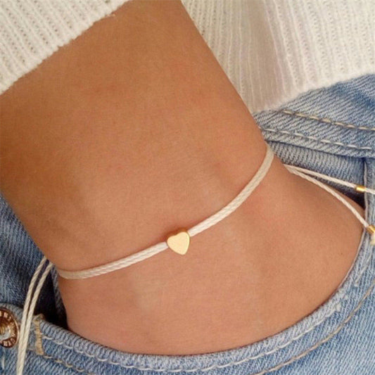 Handmade Rope Chain Heart Bracelet
