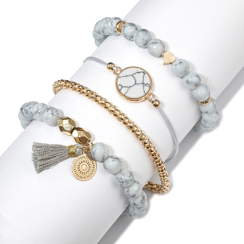 Claire Adjustable  Beaded Bracelet Sets