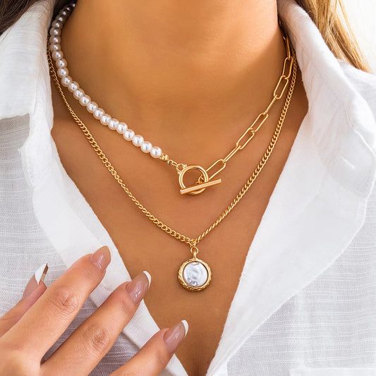 Vintage Baroque Pearl Pendant Necklaces