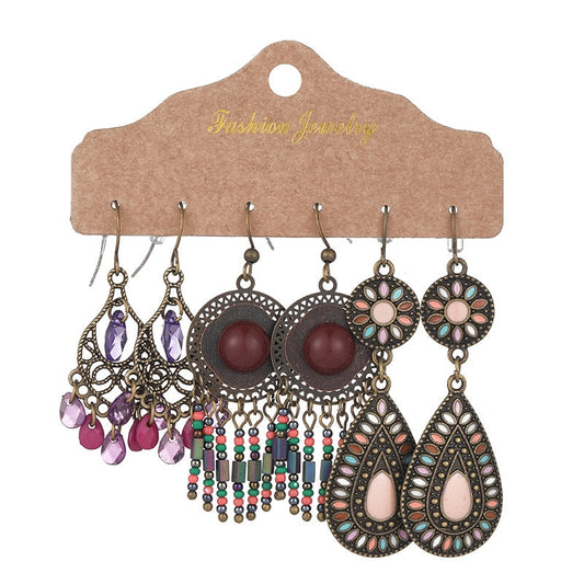 Bryn Feather Flower Earring Sets