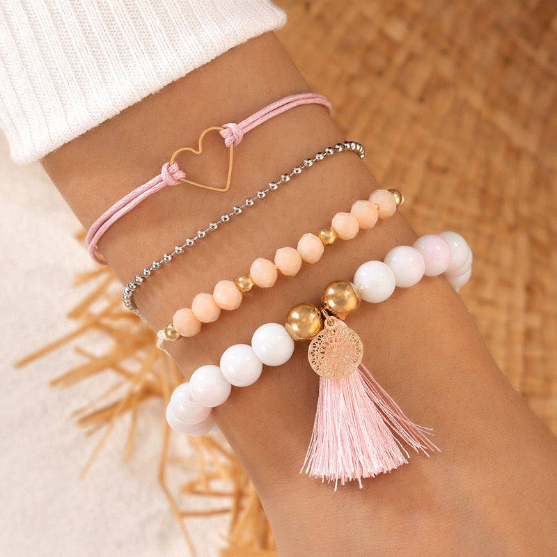 Claire Adjustable  Beaded Bracelet Sets